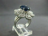 ESTATE LARGE 5.53CTW DIAMOND & AAA SAPPHIRE 14KT WHITE GOLD FLORAL RING AMAZING!