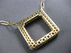 LARGE & LONG 3.30CT DIAMOND 14KT YELLOW GOLD 3D PAVE OPEN SQUARE LOVE NECKLACE