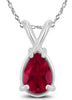 ESTATE AAA RUBY 14KT WHITE GOLD 3D PEAR SHAPE TEAR DROP LOVE FLOATING PENDANT