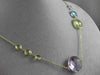 ANTIQUE EXTRA LONG 55.0C MULTI FACET & GEM BY THE YARD 14KT YELLOW GOLD NECKLACE