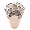 ESTATE 1.45CT DIAMOND 18KT ROSE & WHITE GOLD MULTI ROW MULTI SHAPE PAVE FUN RING