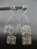 LARGE 4.11CT DIAMOND 18KT WHITE GOLD CLUSTER INVISIBLE INFINITY HANGING EARRINGS