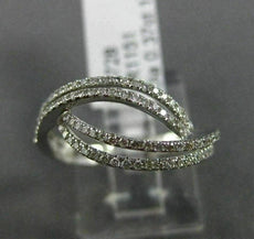 ESTATE .37CT DIAMOND 18KT WHITE GOLD MULTI ROW INFINITY SEMI ETERNITY LOVE RING