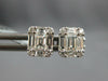 ESTATE .64CT DIAMOND 18KT WHITE GOLD 3D ROUND & BAGUETTE CLUSTER SQUARE EARRINGS