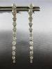 ESTATE 1.37CT DIAMOND 18K WHITE GOLD ROUND FLEXIBLE BAR JOURNEY HANGING EARRINGS