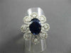 ESTATE LARGE 5.53CTW DIAMOND & AAA SAPPHIRE 14KT WHITE GOLD FLORAL RING AMAZING!