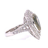 EXTRA LARGE 6.06CT WHITE & FANCY YELLOW DIAMOND 18KT WHITE GOLD ENGAGEMENT RING
