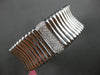 EXTRA LARGE .91CT DIAMOND 18KT WHITE GOLD DOUBLE CUFF SNAKE BAR BANGLE BRACELET