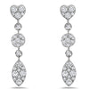 ESTATE 1.22CT DIAMOND 18KT WHITE GOLD CLASSIC HEART MULTI SHAPE HANGING EARRINGS