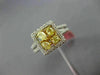 .88CT WHITE & FANCY YELLOW DIAMOND 18KT WHITE GOLD SQUARE FRIENSHIP PROMISE RING