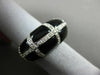 ESTATE WIDE .64CT DIAMOND & ONYX 18KT WHITE & YELLOW GOLD CRISS CROSS FUN RING