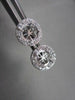 ANTIQUE .54CT 3D ROUND DIAMOND FILIGREE 14KT WHITE GOLD EARRINGS JACKET SETTINGS
