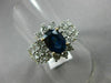 ESTATE WIDE 2.93CT DIAMOND & SAPPHIRE 18KT TWO TONE GOLD 3D HALO ENGAGEMENT RING