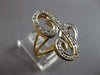 ESTATE LARGE .25CT DIAMOND 14KT WHITE & YELLOW GOLD J INITIAL DOUBLE PLATE RING