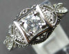 ESTATE .40CT DIAMOND PLATINUM 3D CLASSIC FILIGREE SQUARE ENGAGEMENT RING