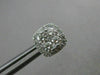ESTATE .83CT DIAMOND 18K WHITE GOLD 3D SQUARE CLASSIC HALO CLUSTER STUD EARRINGS