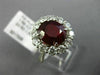 LARGE GIA 5.60CT DIAMOND & AAA RUBY PLATINUM 3D PRINCESS DIANA ENGAGEMENT RING