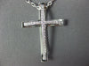 ESTATE .20CT DIAMOND 18KT WHITE GOLD 3D CLASSIC CROSS FLOATING PENDANT
