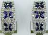 1.50CT DIAMOND & AAA SAPPHIRE 14KT WHITE GOLD MARQUISE CLIP ON HANGING EARRINGS