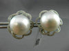 ESTATE LARGE .60CT DIAMOND & AAA SOUTH SEA PEARL 18K WHITE GOLD FLOWER EARRINGS