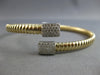 .52CT DIAMOND 14KT 2 TONE GOLD 3D PAVE CRISS CROSS FLEXIBLE CUFF BANGLE BRACELET