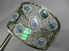 EXTRA LARGE 15.78CT DIAMOND & AAA SLICED SAPPHIRE 18K BLACK GOLD BANGLE BRACELET