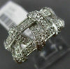 ESTATE WIDE .40CT ROUND DIAMOND 14KT WHITE GOLD 3D CRISS CROSS WOVEN FUN RING