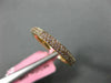 ESTATE .54CT PINK DIAMOND 18K ROSE GOLD 3 ROW ETERNITY WEDDING ANNIVERSARY RING