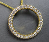 LARGE .51CT DIAMOND 18KT WHITE GOLD CLASSIC CIRCLE OF LIFE LOVE FLOATING PENDANT