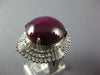 ESTATE EXTRA LARGE 22.50CT DIAMOND & AAA STAR RUBY PLATINUM OVAL BALLERINA RING