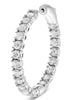 ESTATE 4.0CT DIAMOND 14KT WHITE GOLD 3D ROUND INSIDE OUT HOOP HANGING EARRINGS