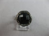 ESTATE AAA BLACK ONYX 14KT BLACK GOLD 3D CLASSIC SOLITAIRE FILIGREE FUN RING