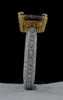 2.02CT WHITE & MOCHA DIAMOND 18KT 2 TONE GOLD BAGUETTE & ROUND ENGAGEMENT RING