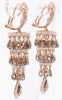 LARGE 22.30CT WHITE & MOCHA DIAMOND 18KT ROSE GOLD CHANDELIER HANGING EARRINGS