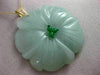 ESTATE EXTRA LARGE AAA JADE 14K YELLOW GOLD 3D HANDCRAFTED FLOWER PENDANT #26192