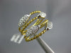 ESTATE LARGE .58CT DIAMOND 18KT 2 TONE GOLD 3D MULTI ROW OVAL PAVE ROPE FUN RING