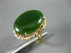 ANTIQUE LARGE AAA JADE 14KT YELLOW & ROSE GOLD 3D OVAL FILIGREE LOVE RING #26411