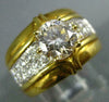 ESTATE LARGE 1.38CT DIAMOND 18KT 2 TONE GOLD 3D ROUND CLASSIC ENGAGEMENT RING