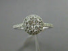 ESTATE WIDE .52CT DIAMOND 18KT WHITE GOLD 3D ETOILE CLUSTER HALO PROMISE RING