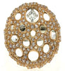 LARGE .72CT WHITE & PINK DIAMOND 18KT WHITE & ROSE GOLD MULTI CIRCULAR FUN RING