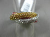 ESTATE 2.86CT DIAMOND & AAA PINK YELLOW SAPPHIRE 14K TRI COLOR GOLD TRINITY RING