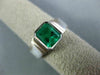 ESTATE LARGE 1.65CT AAA EMERALD 18KT WHITE GOLD SOLITAIRE BEZEL ENGAGEMENT RING