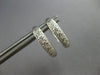 ESTATE .15CT DIAMOND 14KT WHITE GOLD 3D CLASSIC PAVE HUGGIE HANGING EARRINGS