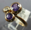 ESTATE .93CT DIAMOND & AAA AMETHYST 14KT ROSE GOLD 3D BEZEL 3 STONE FUN RING