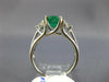 ESTATE 1.63CT DIAMOND & AAA EMERALD 18KT WHITE GOLD DOUBLE HEART ENGAGEMENT RING
