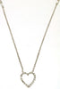 .25CT DIAMOND 14KT WHITE GOLD ROUND & BAGUETTE OPEN HEART BY THE YARD NECKLACE