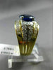 ESTATE 4.51CT DIAMOND & AAA SAPPHIRE 18K WHITE & YELLOW GOLD COCKTAIL RING #2061