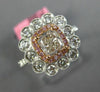 GIA WIDE 1.51CT MULTI COLOR DIAMOND 18K WHITE & ROSE GOLD FLOWER ENGAGEMENT RING