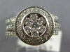 LARGE 1.53CT DIAMOND 14KT 2 TONE GOLD 3D HALO BEZEL ENGAGEMENT WEDDING RING SET