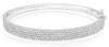 2.29CT DIAMOND 18K WHITE GOLD ROUND MULTI ROW SEMI ETERNITY CUFF BANGLE BRACELET